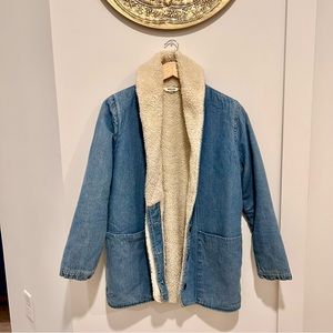 ROLLA’S Oversized Denim Sherpa Jacket